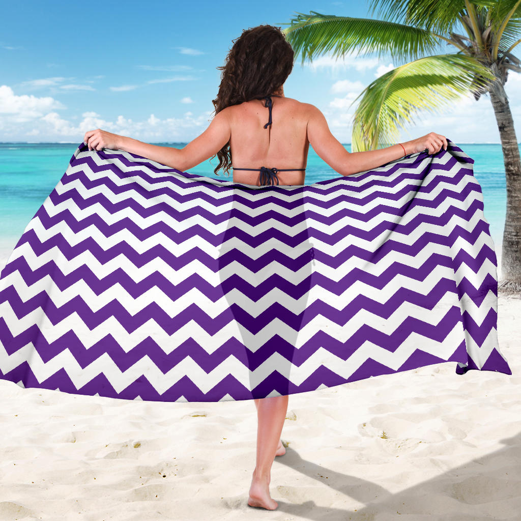 Chevron Purple Pattern Print Design 03 Sarong Pareo Wrap