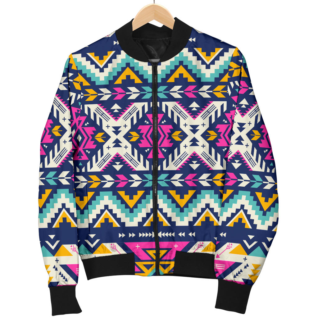 Aztec Pink Geometric Print Pattern Men Bomber Jacket