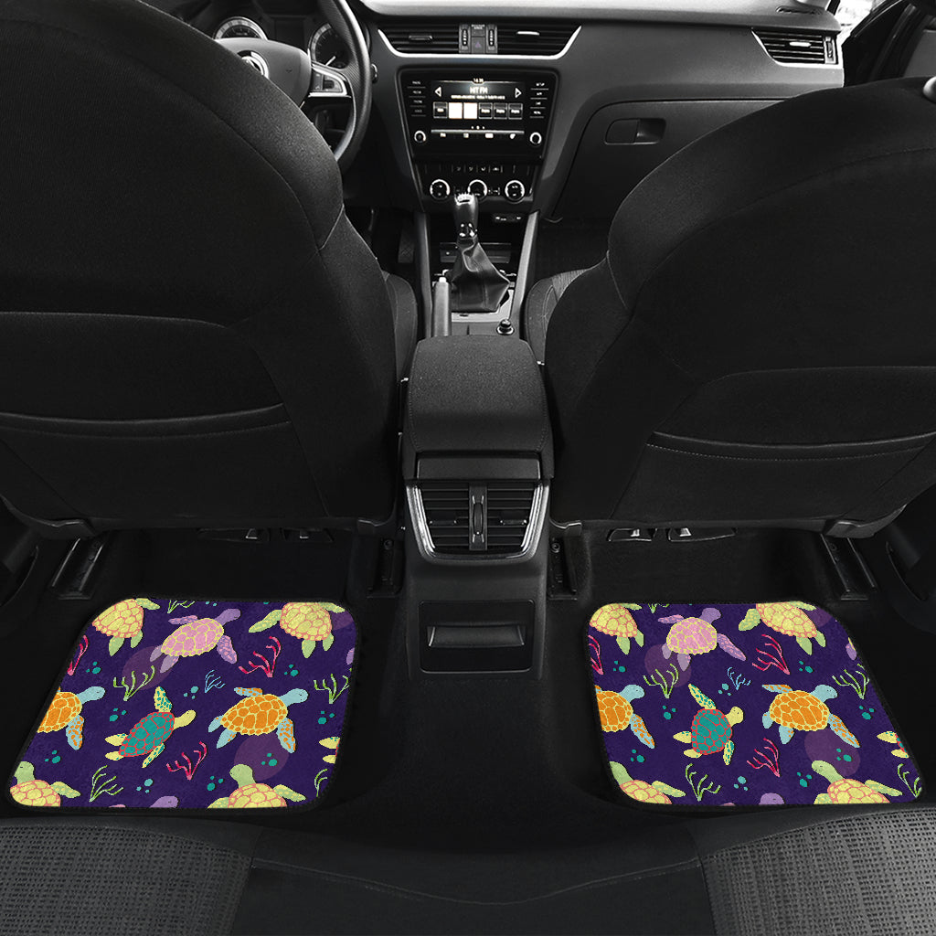 Sea Turtle Color Smile Car Floor Mats Front Back