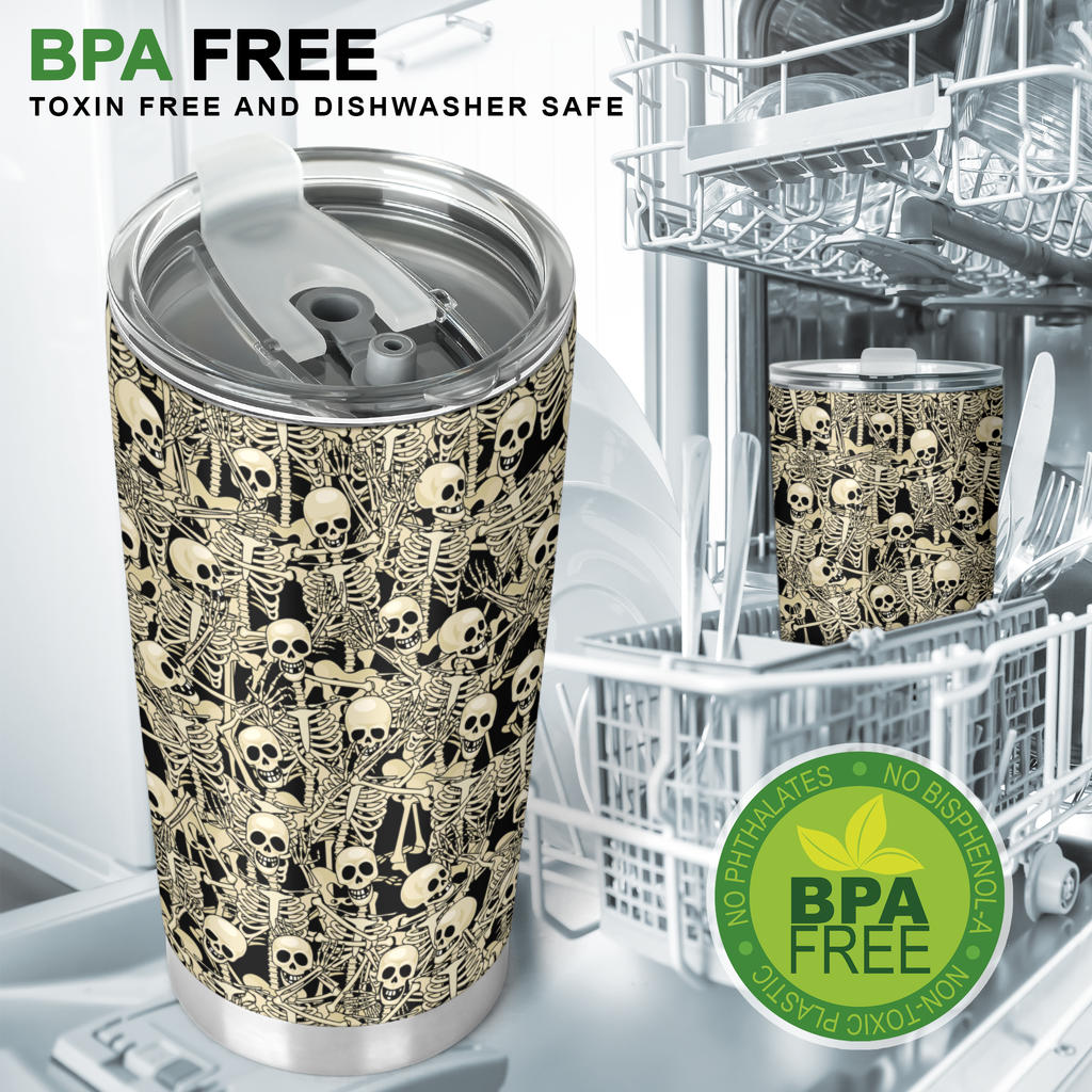 Skeleton Design Print Tumbler