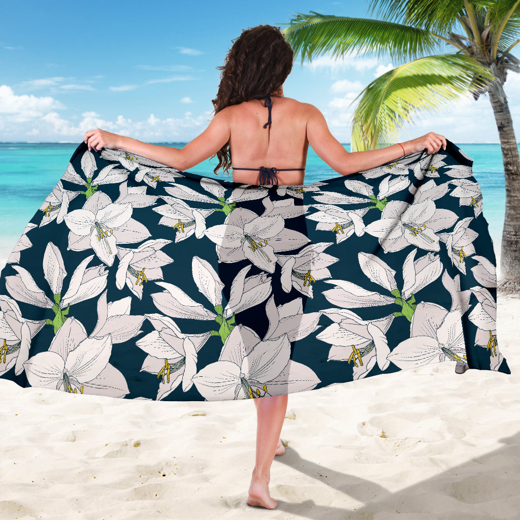 Amaryllis Pattern Print Design 01 Sarong Pareo Wrap