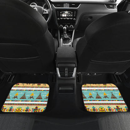 American indian Life Pattern Car Floor Mats Front Back