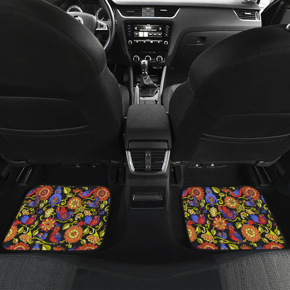 Steampunk Bird Design Themed Print Car Floor Mats Front Back