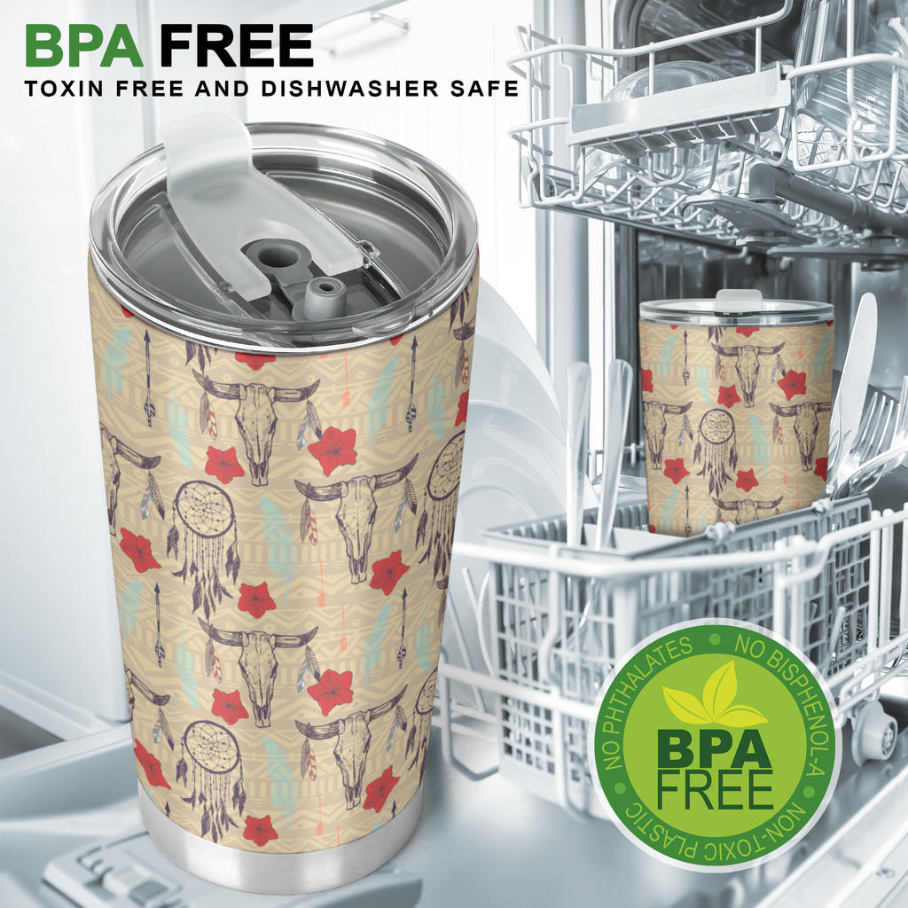 Native Buffalo Head Themed Design Print Tumbler