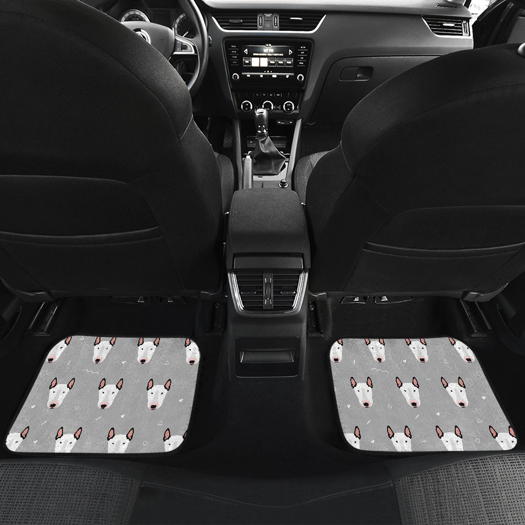 Bull Terrier Head Print Pattern Car Floor Mats Front Back