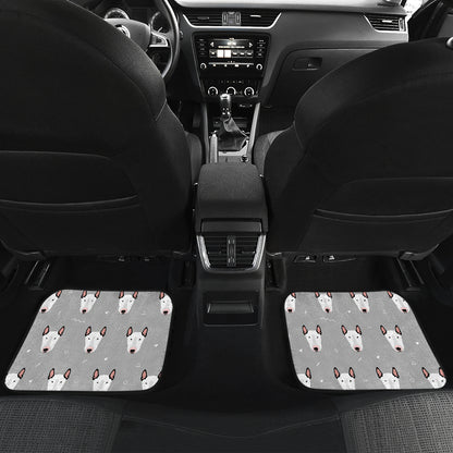 Bull Terrier Head Print Pattern Car Floor Mats Front Back