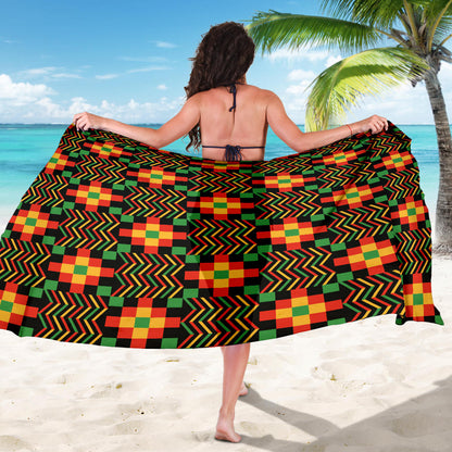 Kente Pattern Print Design 01 Sarong Pareo Wrap