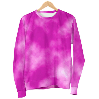 Tie Dye Pink Design Print Men Long Sleeve Sweatshirt