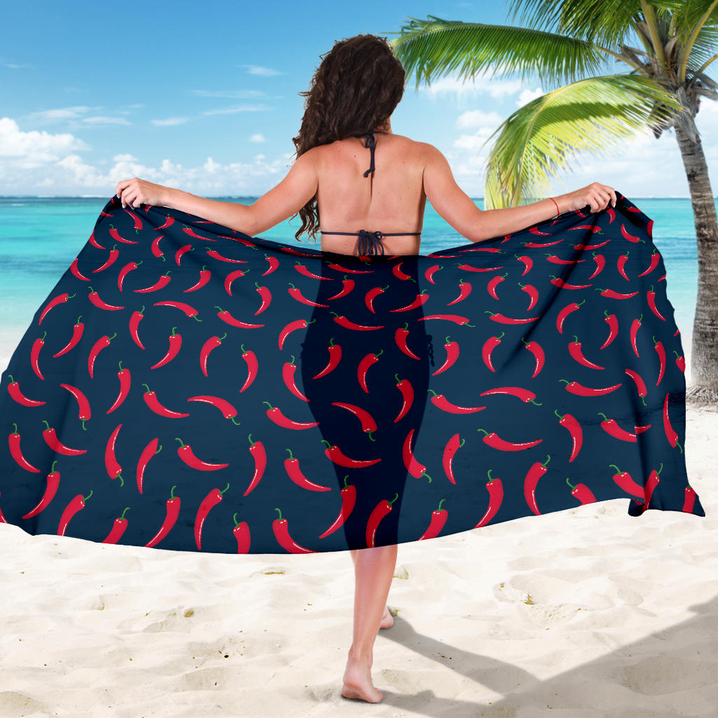 Chilli Pepper Pattern Print Design 03 Sarong Pareo Wrap