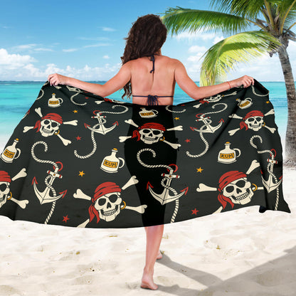Pirate Pattern Print Design A02 Sarong Pareo Wrap