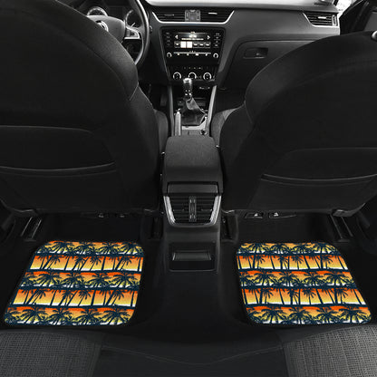 Palm Tree Sunset Design Print Car Floor Mats Front Back