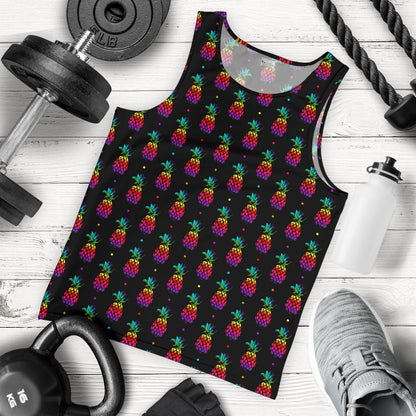 Pineapple Rainbow Dot Print Men Tank Top