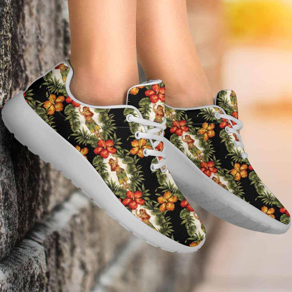 Hawaiian Flower Hula Hibiscus Print Athletic Shoes