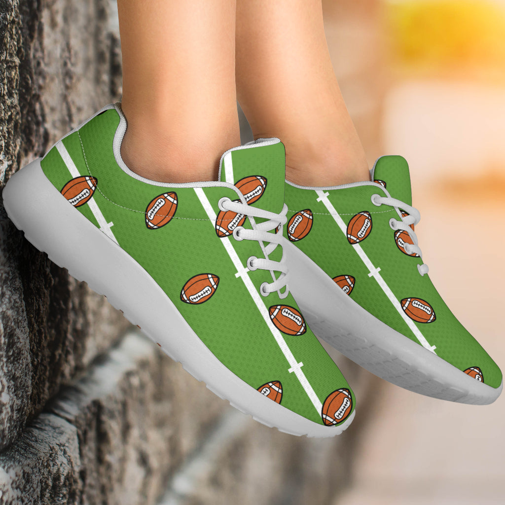 American Football on Field Themed Print Athletic Shoes
