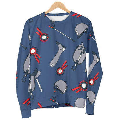 Equestrian Equipment Background Women Long Sleeve Sweatshirt