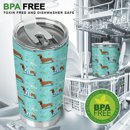 Dachshund Paw Decorative Print Pattern Tumbler