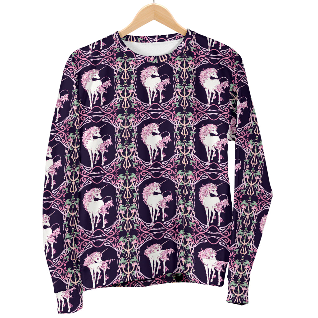 Unicorn Fantastic Flower Men Long Sleeve Sweatshirt