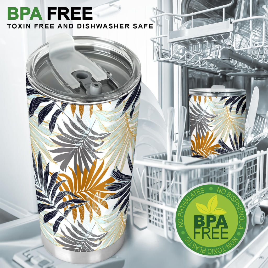 Colorful Tropical Palm Leaves Tumbler