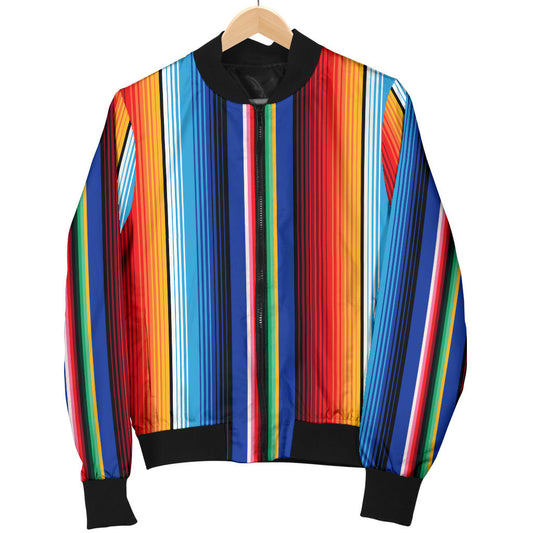 Mexican Blanket Stripe Print Pattern Men Bomber Jacket