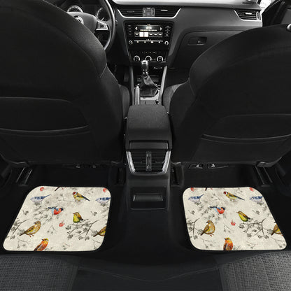 Bird Watercolor Design Pattern Car Floor Mats Front Back