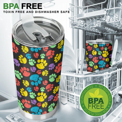 Paw Colorful Print Tumbler