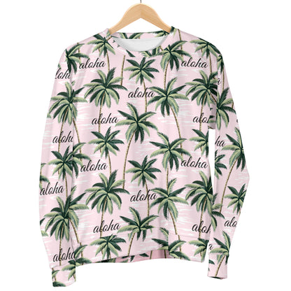 Aloha Beach Pattern Design Themed Print Men Long Sleeve Sweatshirt