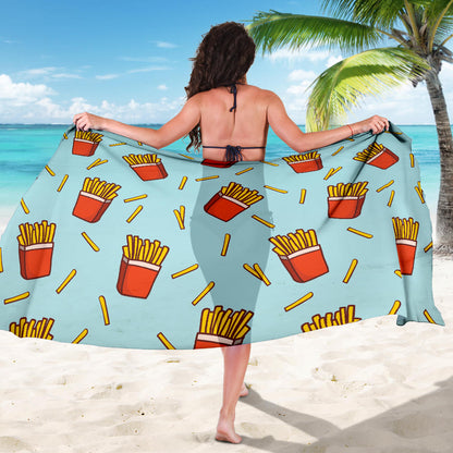 French Fried Pattern Print Design 02 Sarong Pareo Wrap