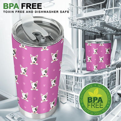 Bull Terrier Happy Print Pattern Tumbler