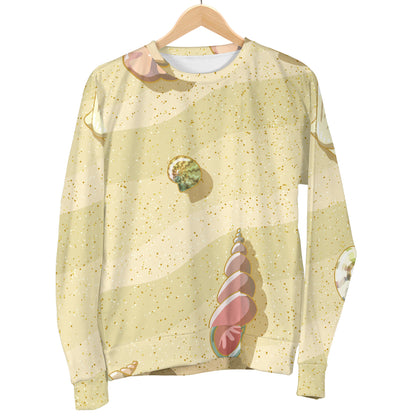 Beach with Seashell Theme Men Long Sleeve Sweatshirt