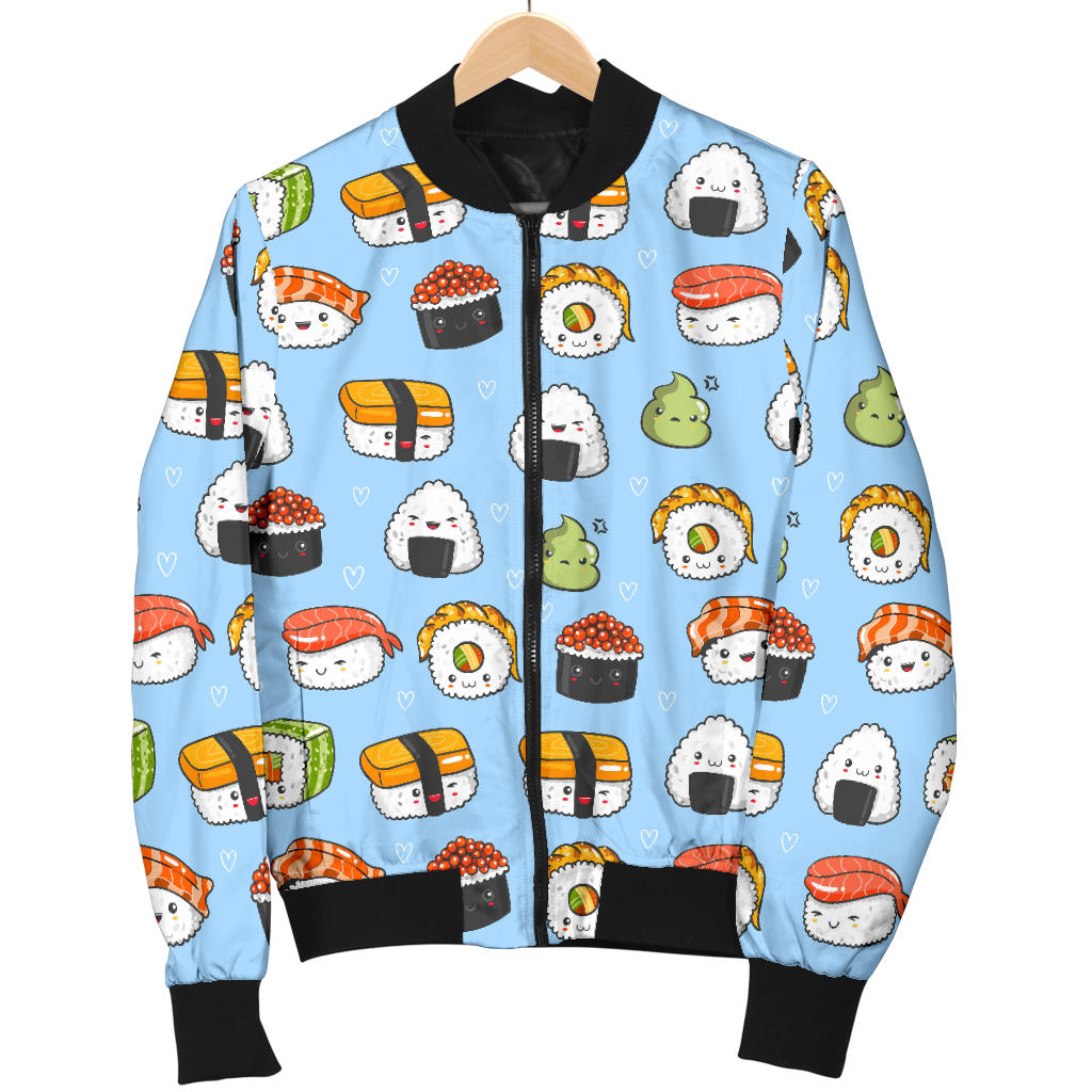 Sushi Cartoon Design Men Bomber Jacket
