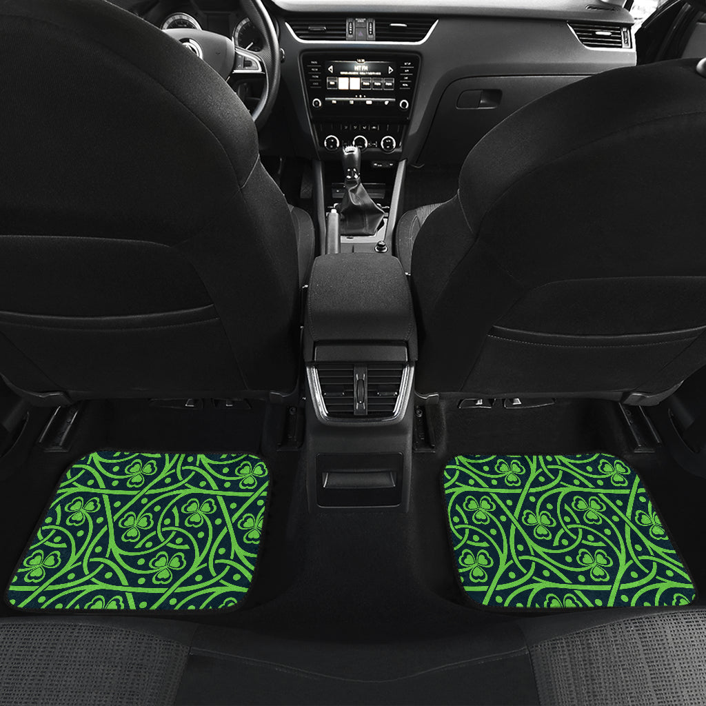Shamrock Themed Print Car Floor Mats Front Back