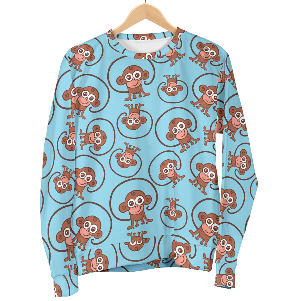 Monkey Cute Design Themed Print Women Long Sleeve Sweatshirt
