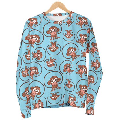 Monkey Cute Design Themed Print Women Long Sleeve Sweatshirt