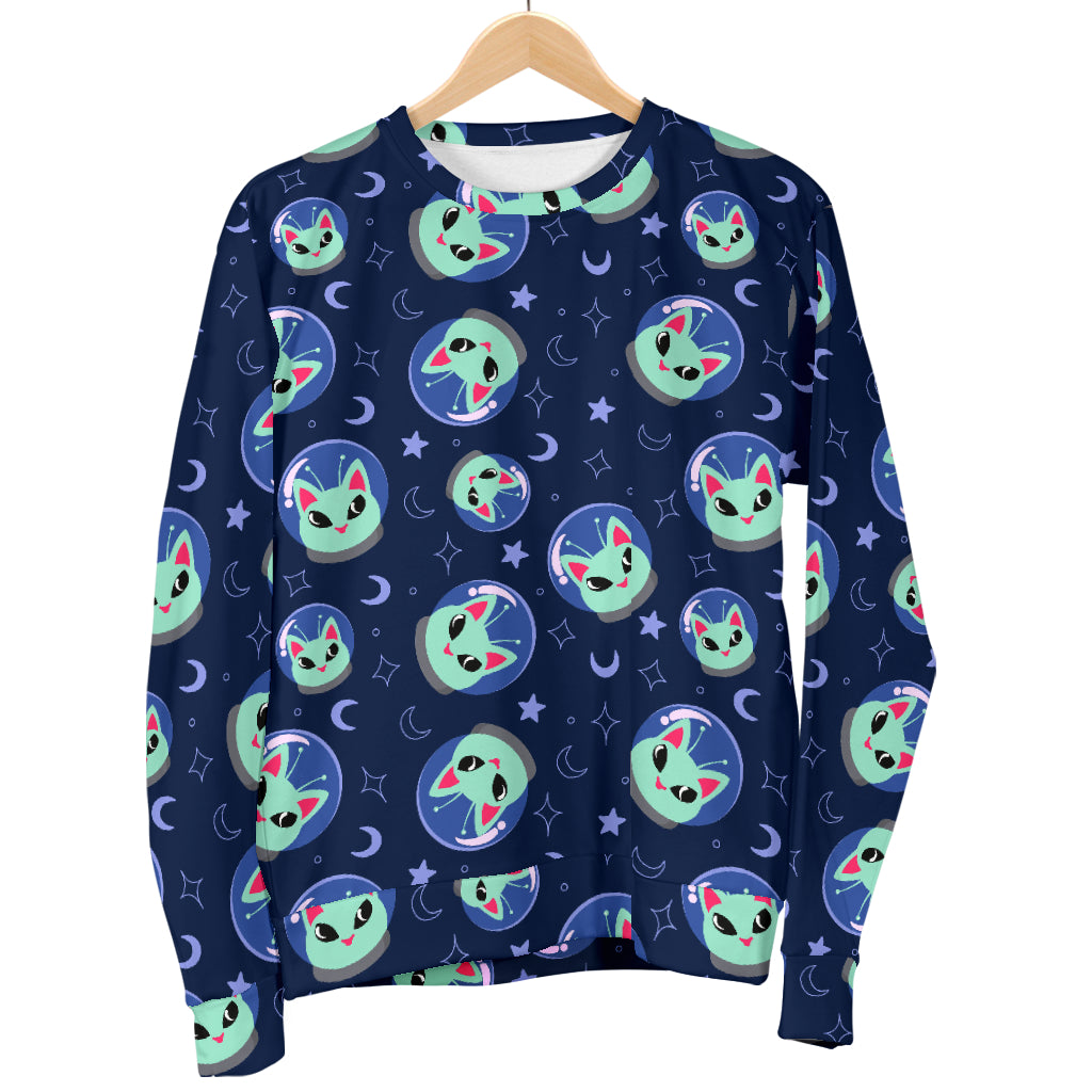 Alien Cat Women Long Sleeve Sweatshirt