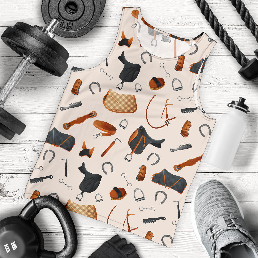 Equestrian Equipment Print Pattern Men Tank Top