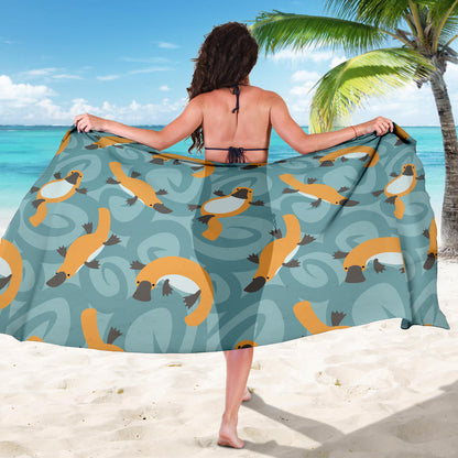 Platypus Pattern Print Design A01 Sarong Pareo Wrap