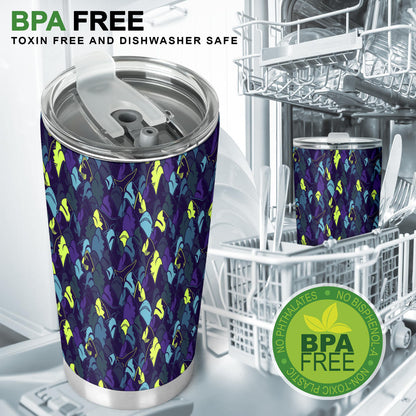 Shark Neon color Print Tumbler