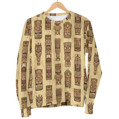 Totem Tiki Style Themed Design Men Long Sleeve Sweatshirt