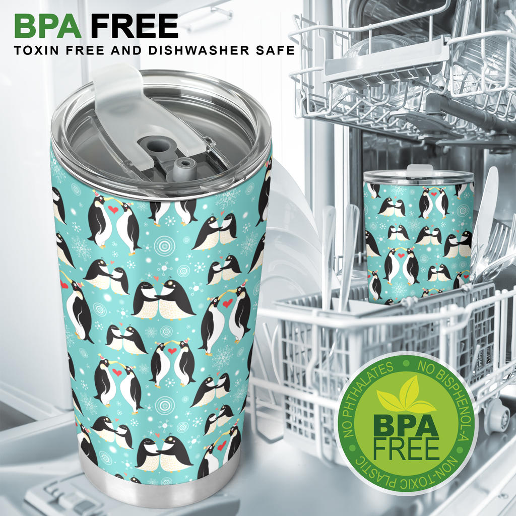 Penguin Love Print Tumbler