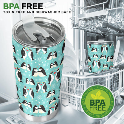 Penguin Love Print Tumbler