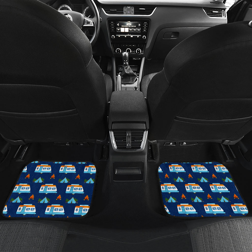 Camper Pattern Camping Themed No 3 Print Car Floor Mats Front Back