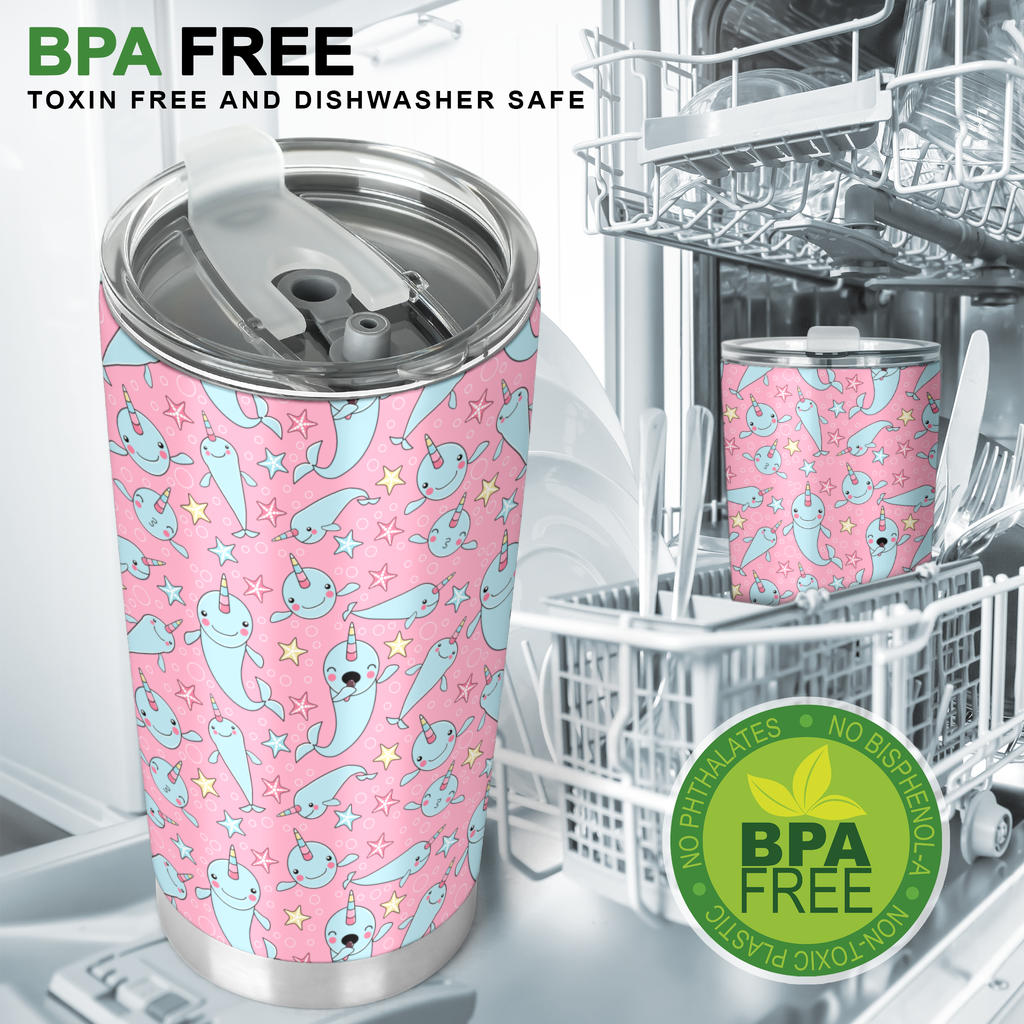 Narwhal Cartoon Cute Print Tumbler