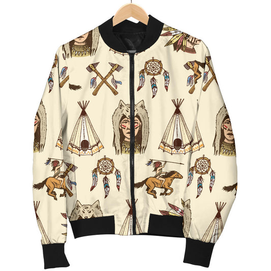 Native Indian Pattern Design Print Men Bomber Jacket
