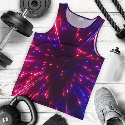 Celestial Purple Blue Neon Speed Light Men Tank Top