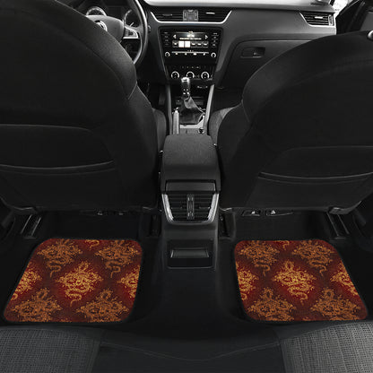 Chinese Dragons Gold Design Car Floor Mats Front Back