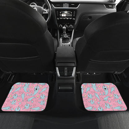 Narwhal Cartoon Cute Print Car Floor Mats Front Back
