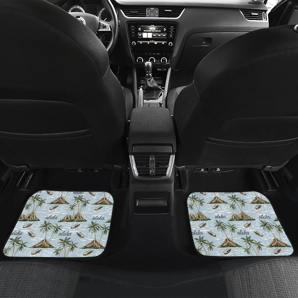 Aloha Hawaii island Design Themed Print Car Floor Mats Front Back