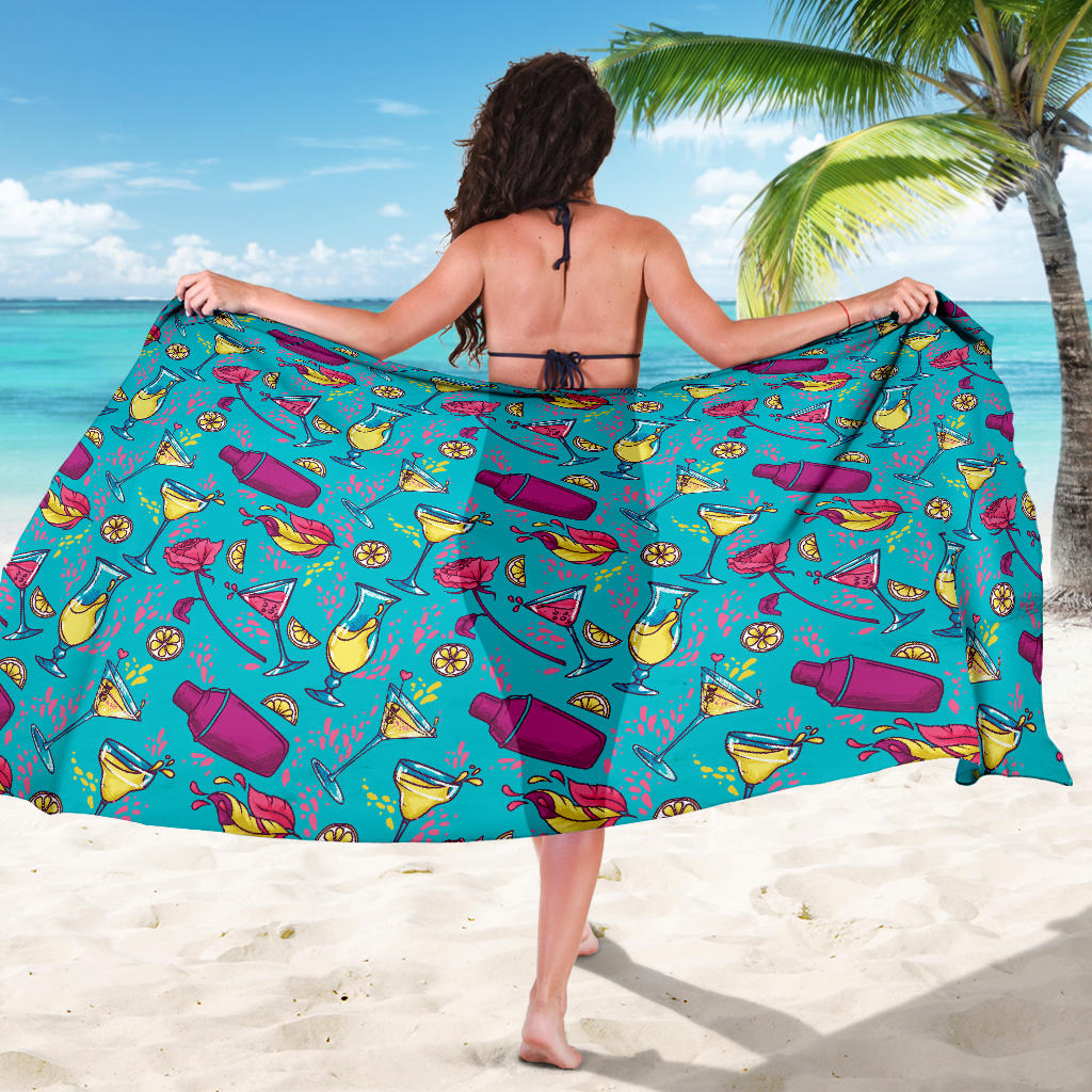 Cocktail Pattern Print Design 03 Sarong Pareo Wrap