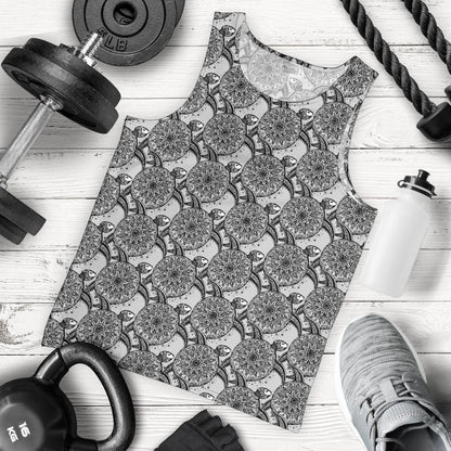 Tribal Turtle Polynesian Themed Print Men Tank Top