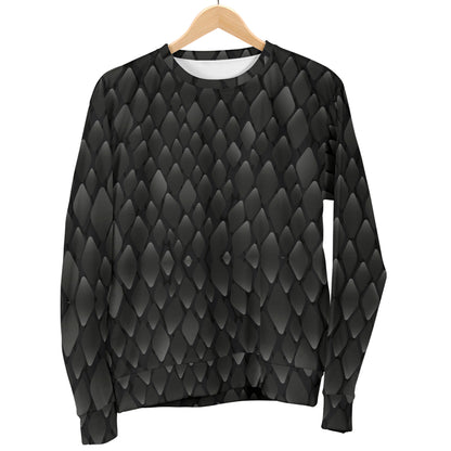 Snake Skin Black Print Women Long Sleeve Sweatshirt